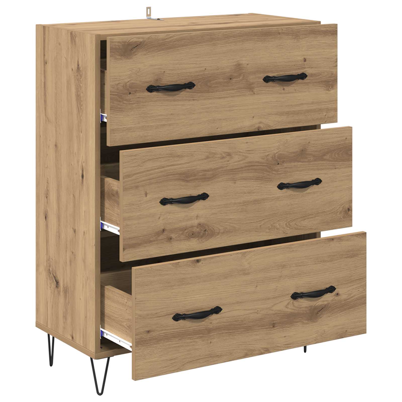 vidaXL Bufet z szufladą Dąb rzemieślniczy 69,5 x 34 x 90 cm