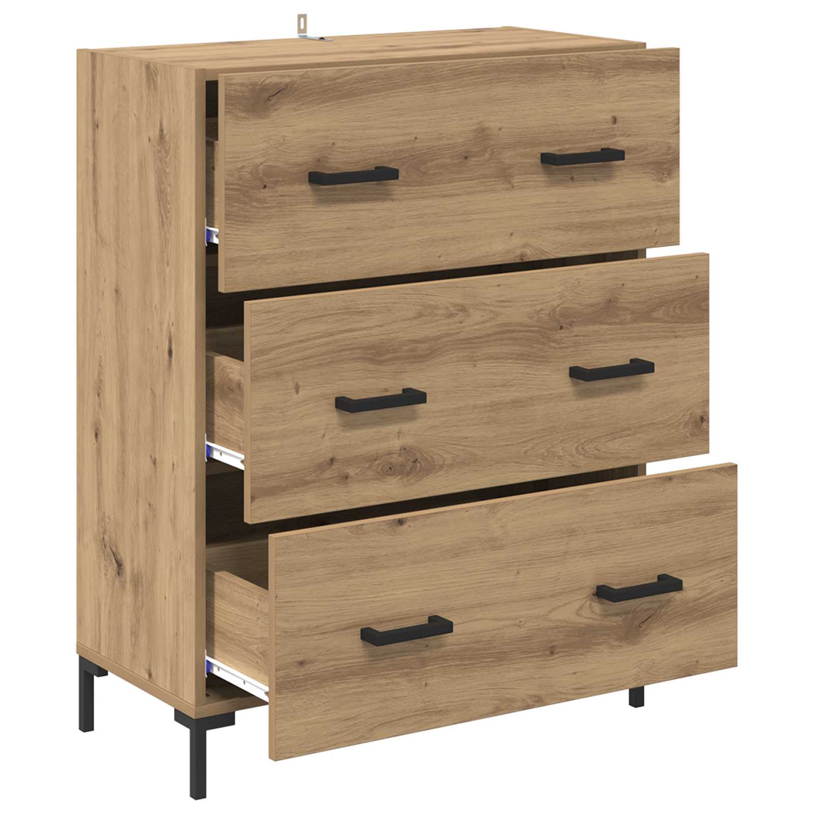 vidaXL Bufet z szufladą Dąb rzemieślniczy 69,5 x 34 x 90 cm