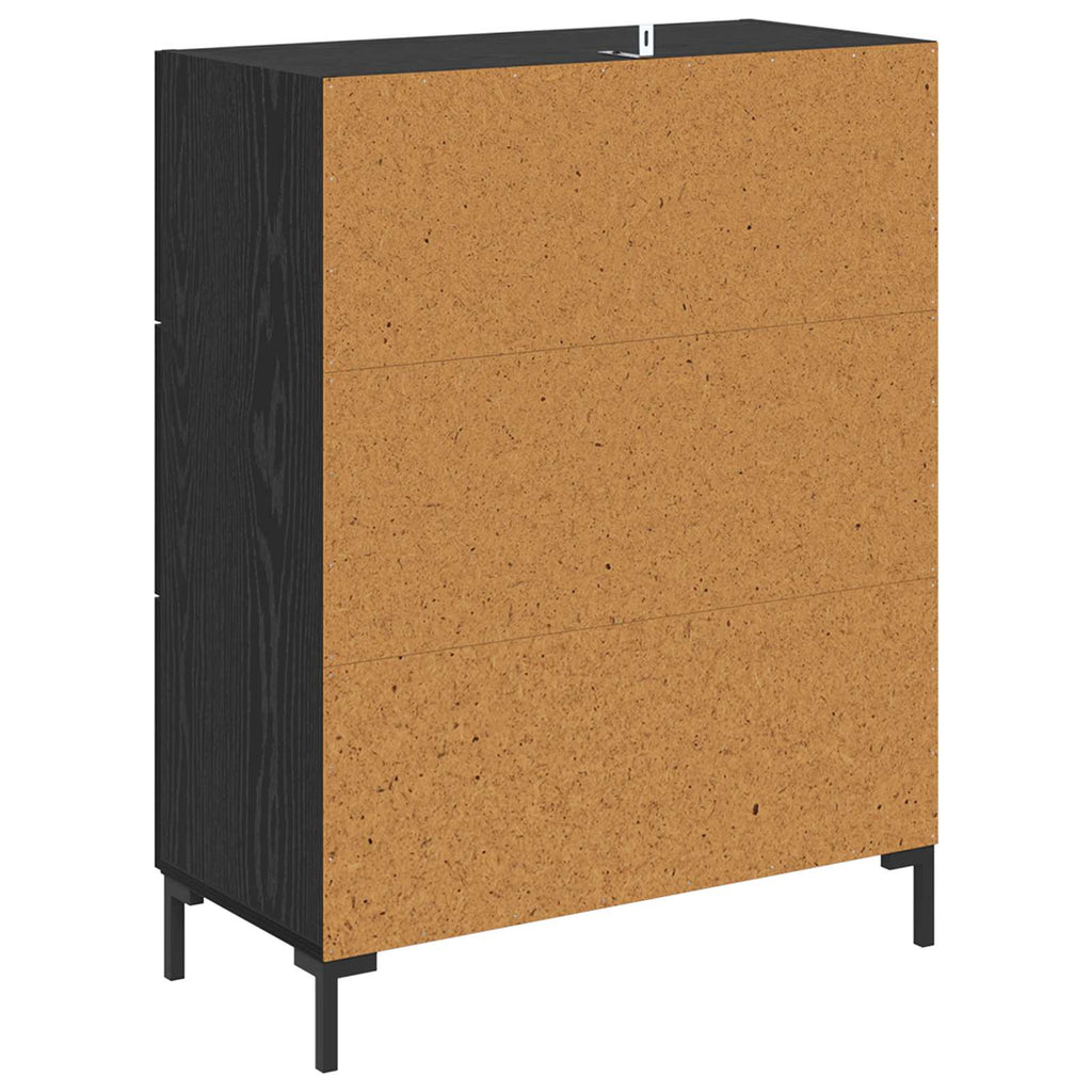 vidaXL Bufet Czarny Dąb 69,5 x 34 x 90 cm Drewno inżynieryjne i żelazo