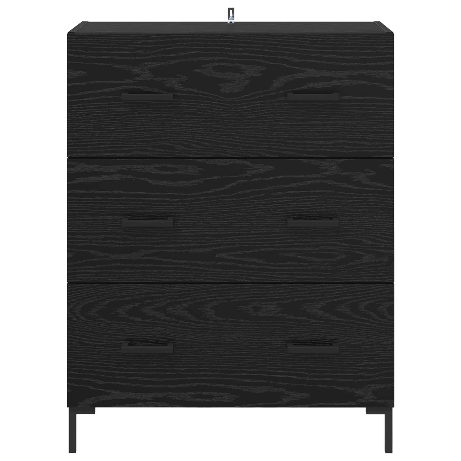 vidaXL Bufet Czarny Dąb 69,5 x 34 x 90 cm Drewno inżynieryjne i żelazo