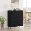 vidaXL Bufet Czarny Dąb 69,5 x 34 x 90 cm Drewno inżynieryjne i żelazo
