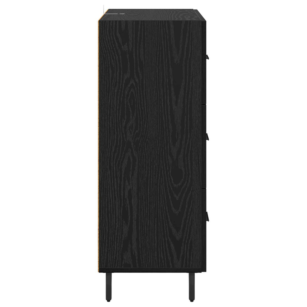 vidaXL Bufet Czarny Dąb 69,5 x 34 x 90 cm Drewno inżynieryjne i żelazo