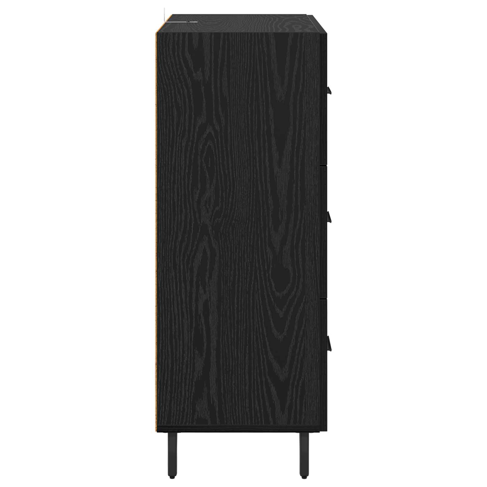 vidaXL Bufet Czarny Dąb 69,5 x 34 x 90 cm Drewno inżynieryjne i żelazo