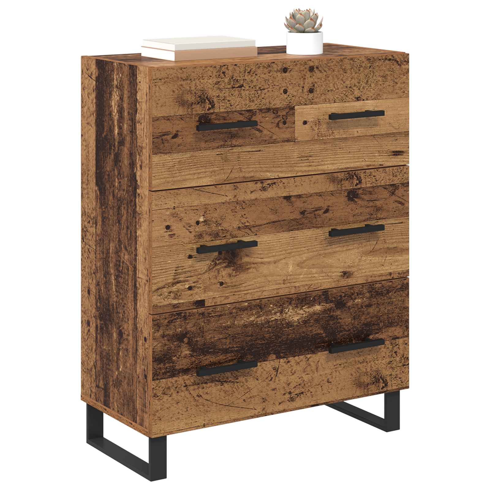 vidaXL Bufet z szufladą Stare drewno 69,5 x 34 x 90 cm