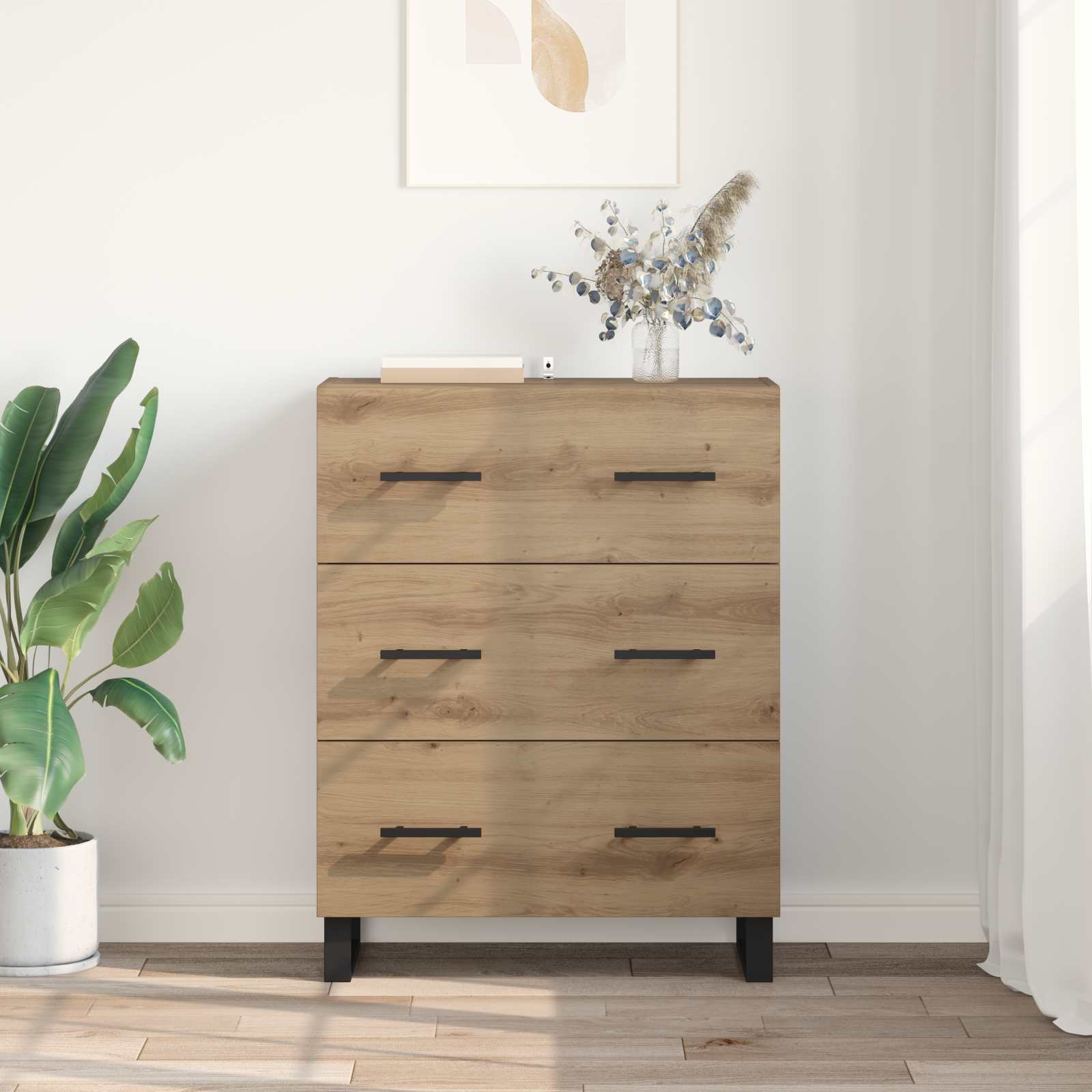 vidaXL Bufet z szufladą Dąb rzemieślniczy 69,5 x 34 x 90 cm