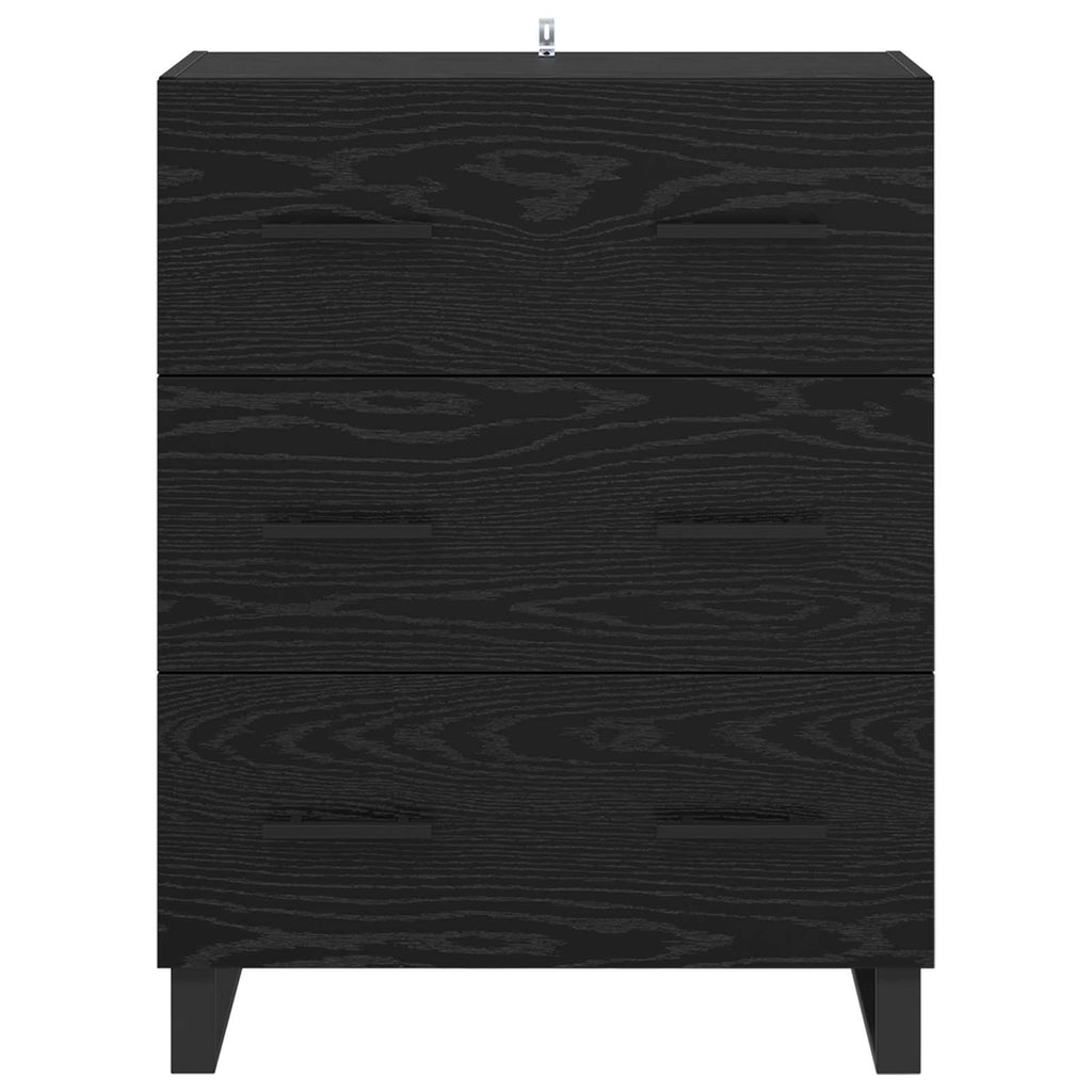 vidaXL Bufet Czarny Dąb 69,5 x 34 x 90 cm Drewno inżynieryjne i żelazo