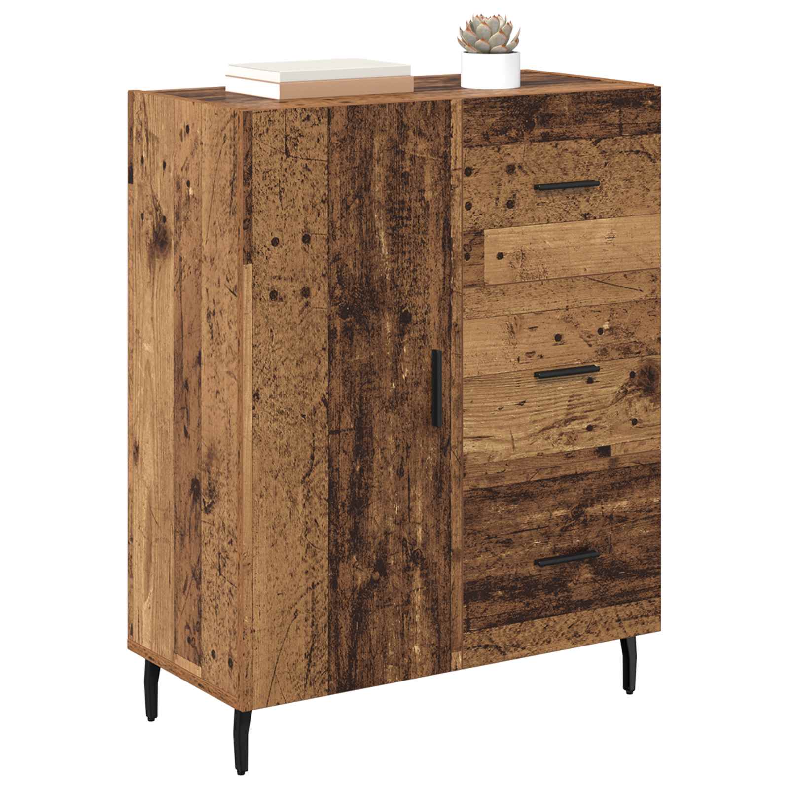 vidaXL Bufet z szufladą Stare drewno 69,5 x 34 x 90 cm