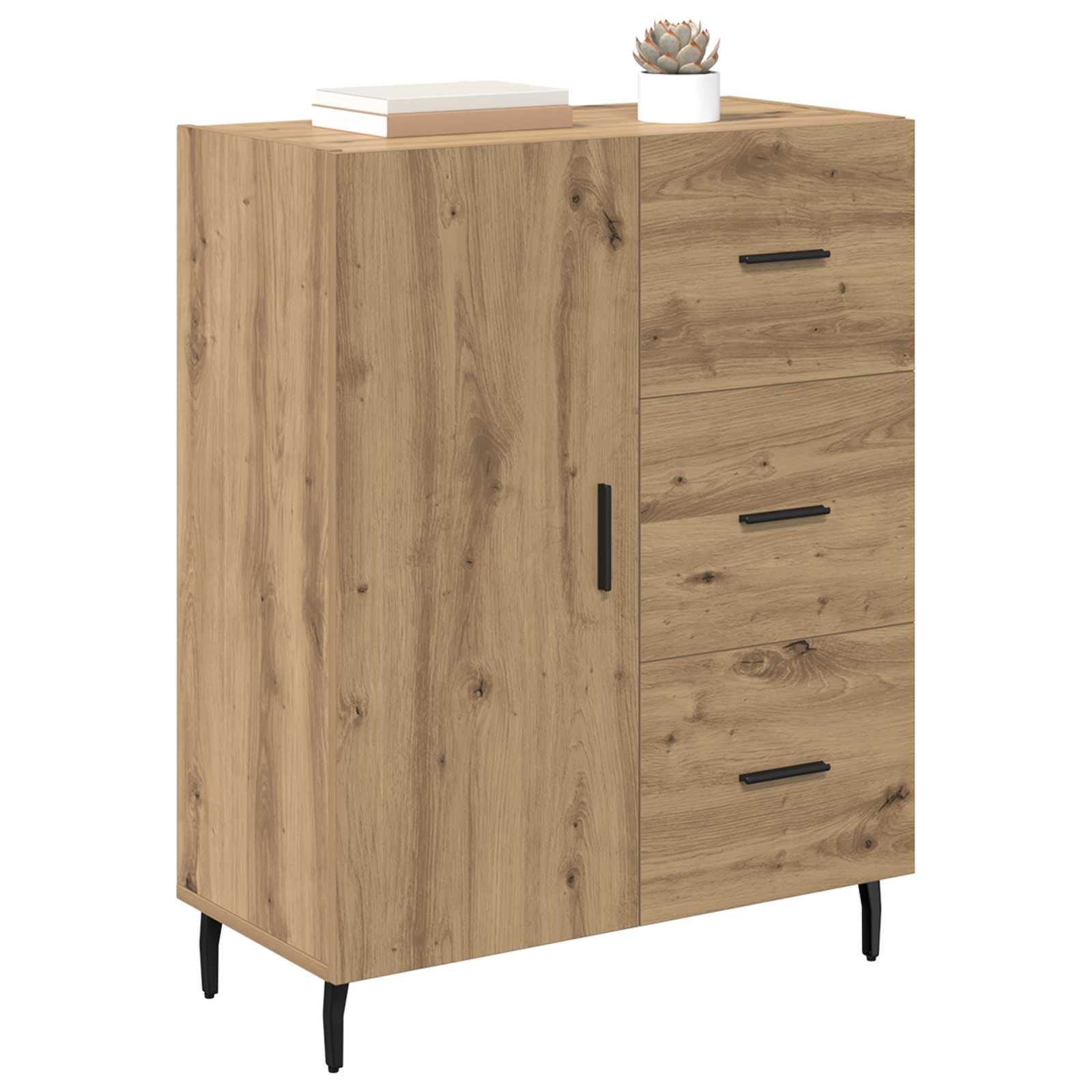 vidaXL Bufet z szufladą Dąb rzemieślniczy 69,5 x 34 x 90 cm