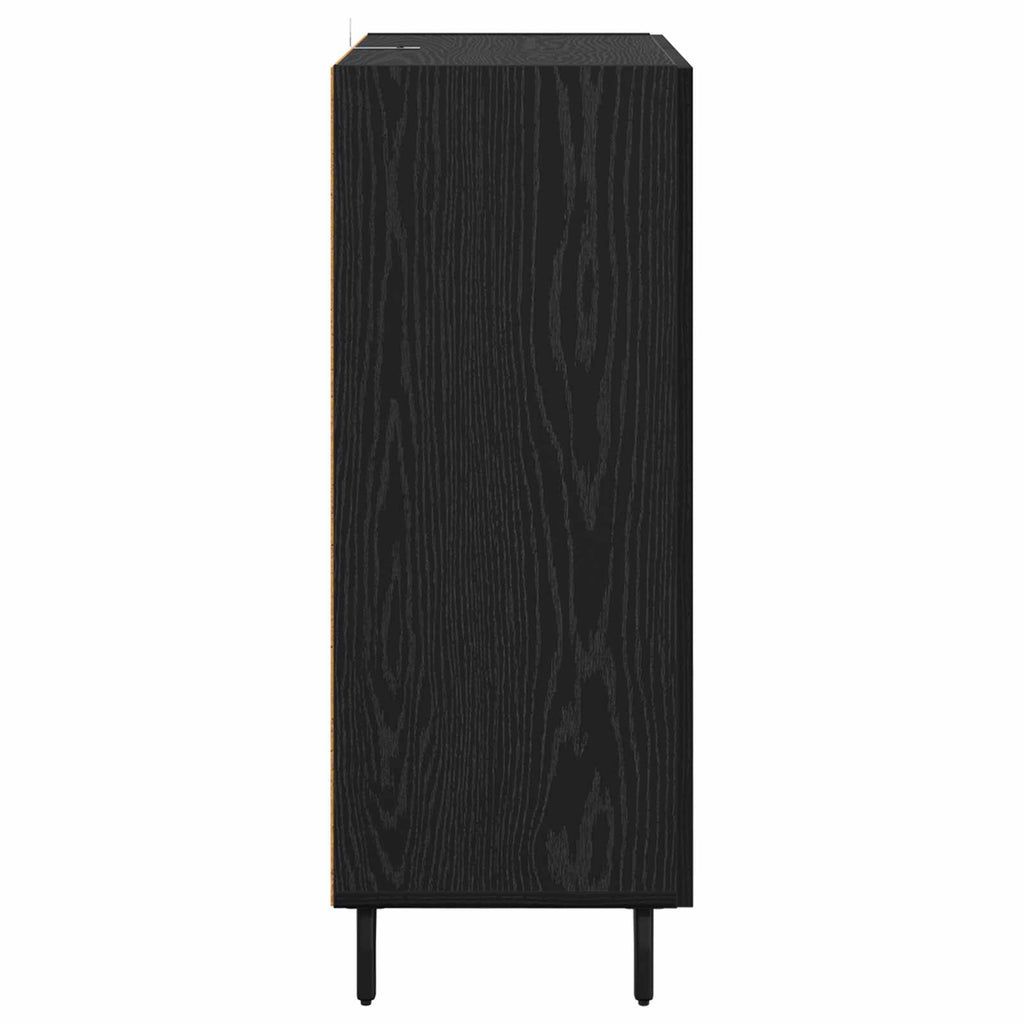 vidaXL Bufet Czarny Dąb 69,5 x 34 x 90 cm Drewno inżynieryjne i żelazo