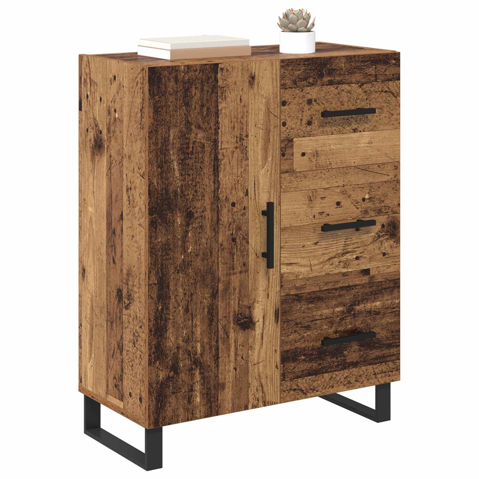 vidaXL Bufet z szufladą Stare drewno 69,5 x 34 x 90 cm