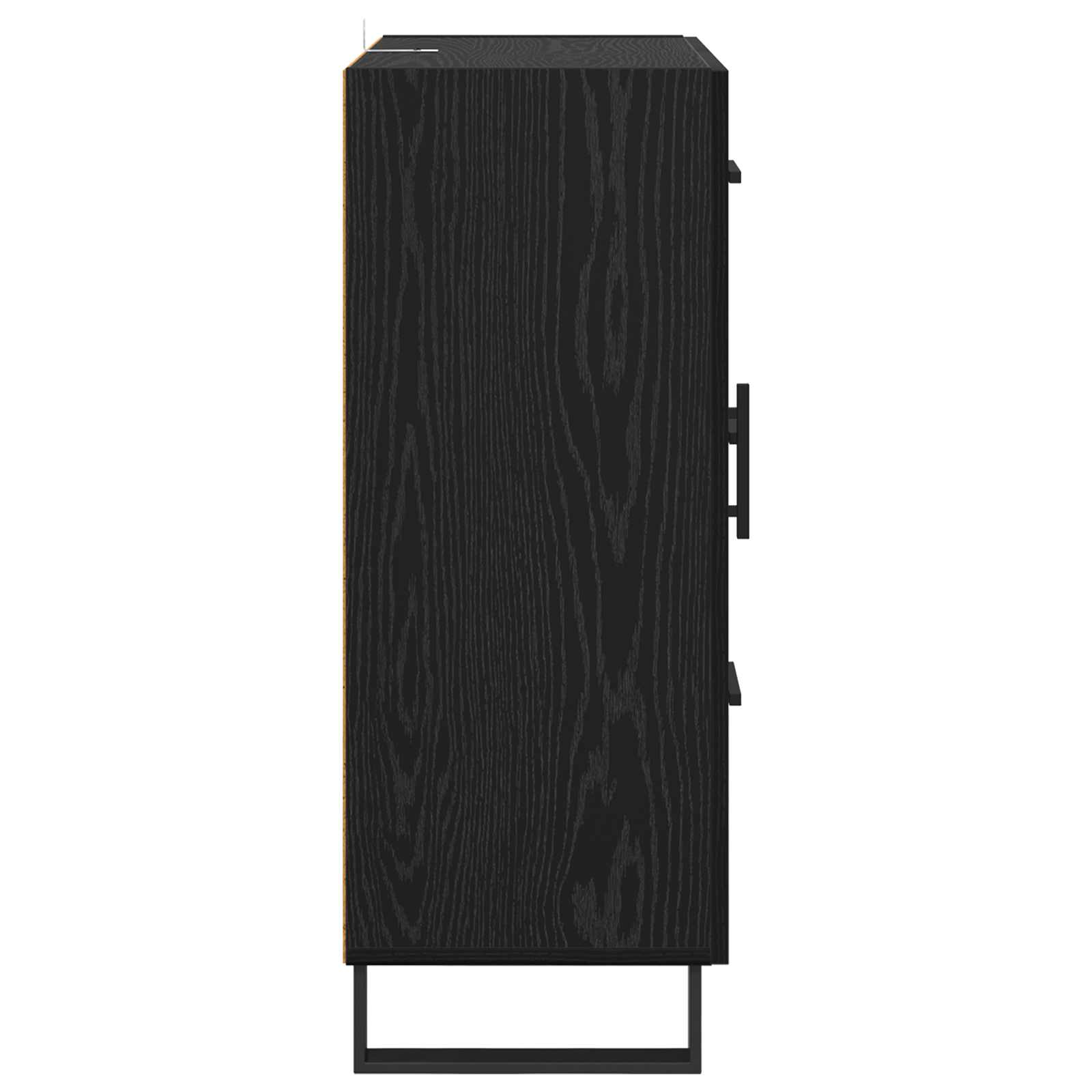 vidaXL Bufet Czarny Dąb 69,5 x 34 x 90 cm Drewno inżynieryjne i żelazo