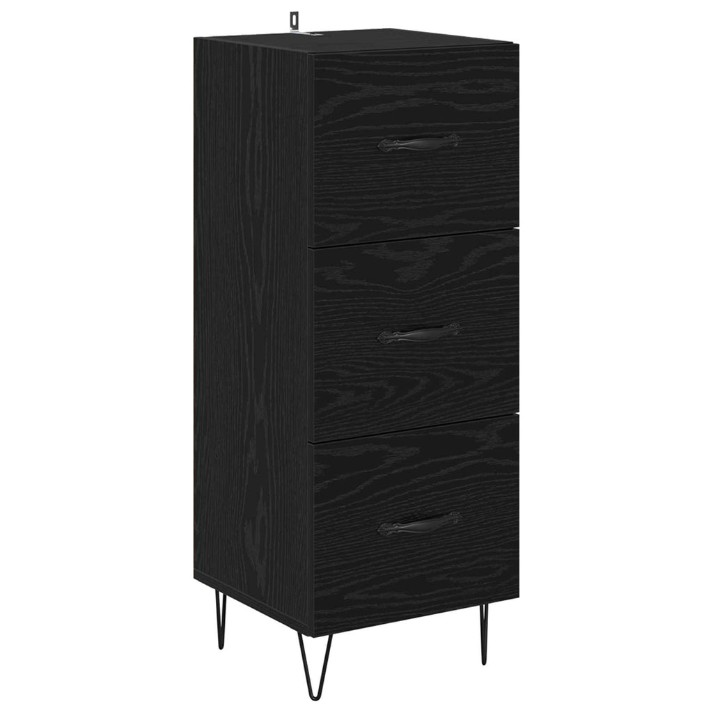 vidaXL Bufet Czarny dąb 34 x 34,5 x 90 cm Materiał drewnopochodny