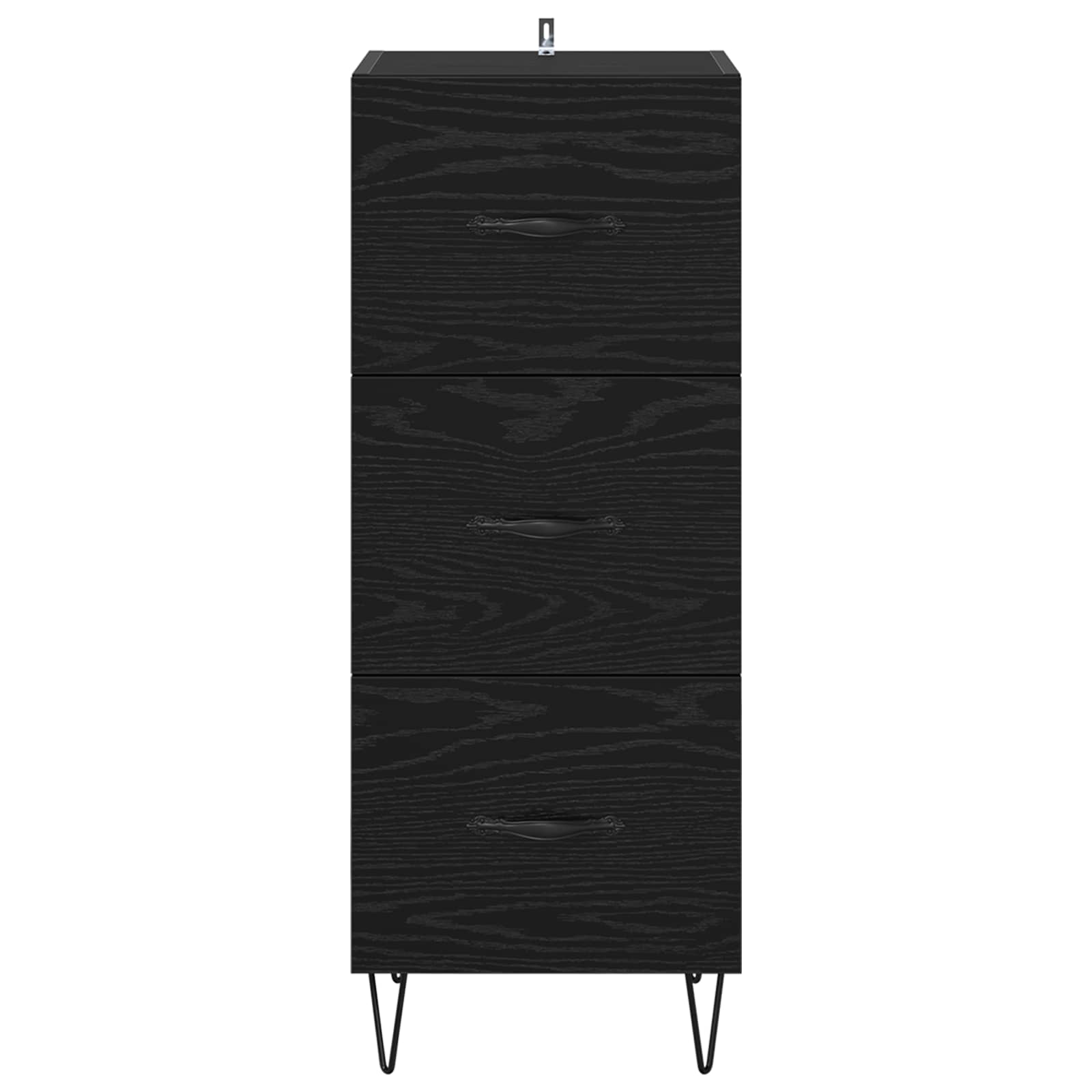 vidaXL Bufet Czarny dąb 34 x 34,5 x 90 cm Materiał drewnopochodny