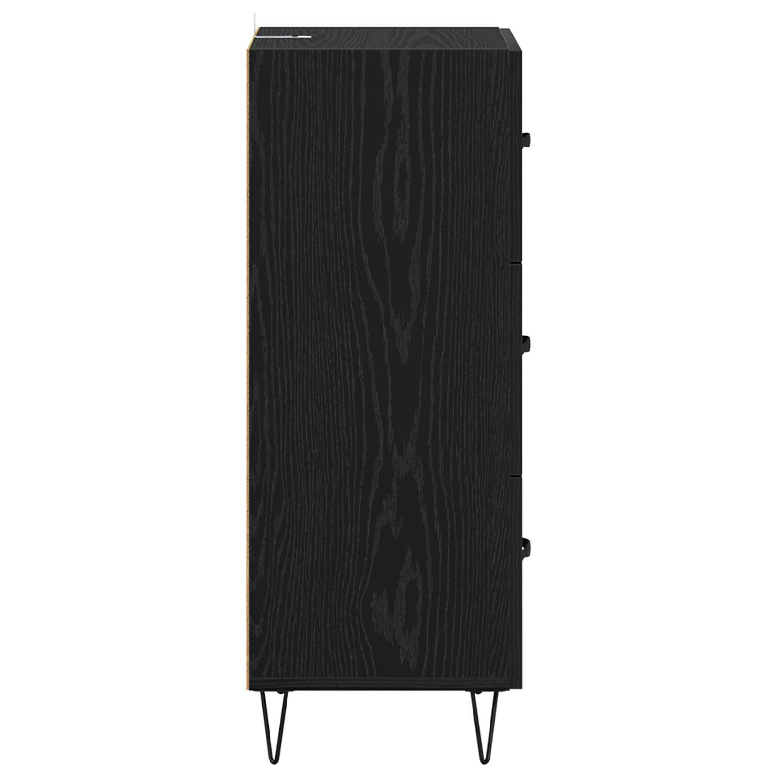 vidaXL Bufet Czarny dąb 34 x 34,5 x 90 cm Materiał drewnopochodny