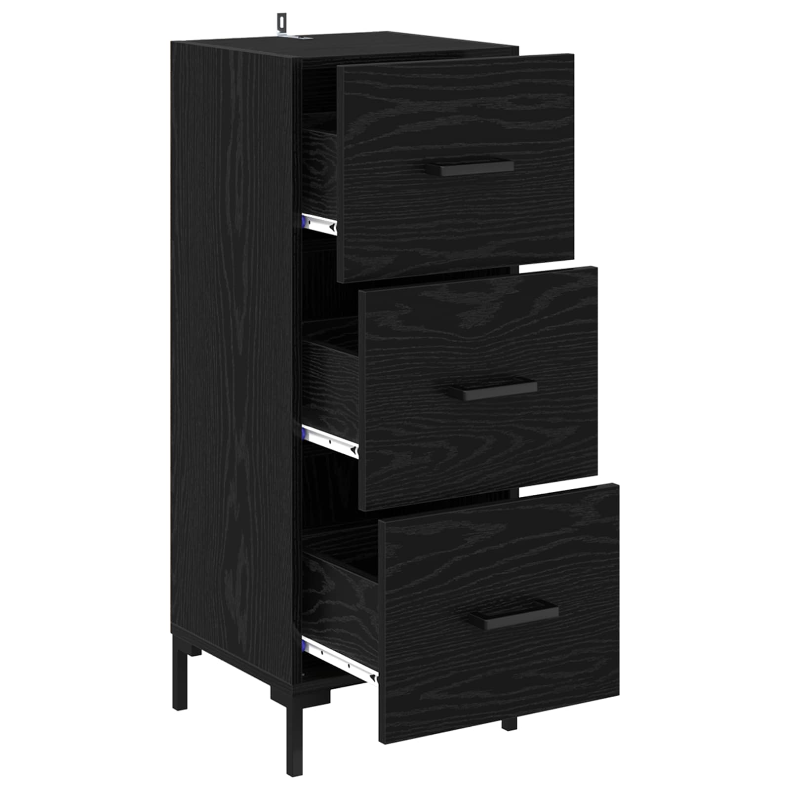 vidaXL Bufet Czarny Dąb 34,5 x 34 x 90 cm Materiał drewnopochodny