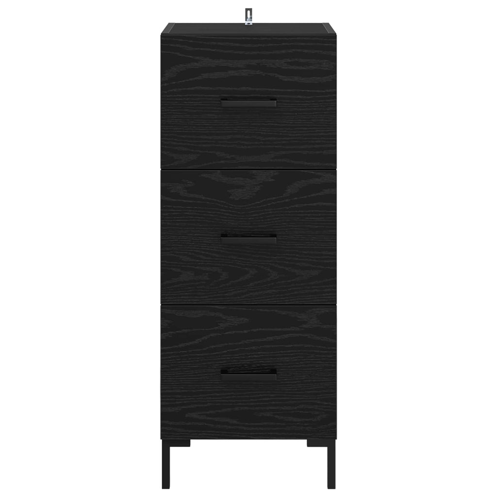 vidaXL Bufet Czarny Dąb 34,5 x 34 x 90 cm Materiał drewnopochodny