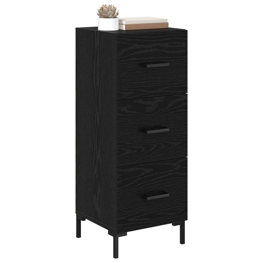 vidaXL Bufet Czarny Dąb 34,5 x 34 x 90 cm Materiał drewnopochodny