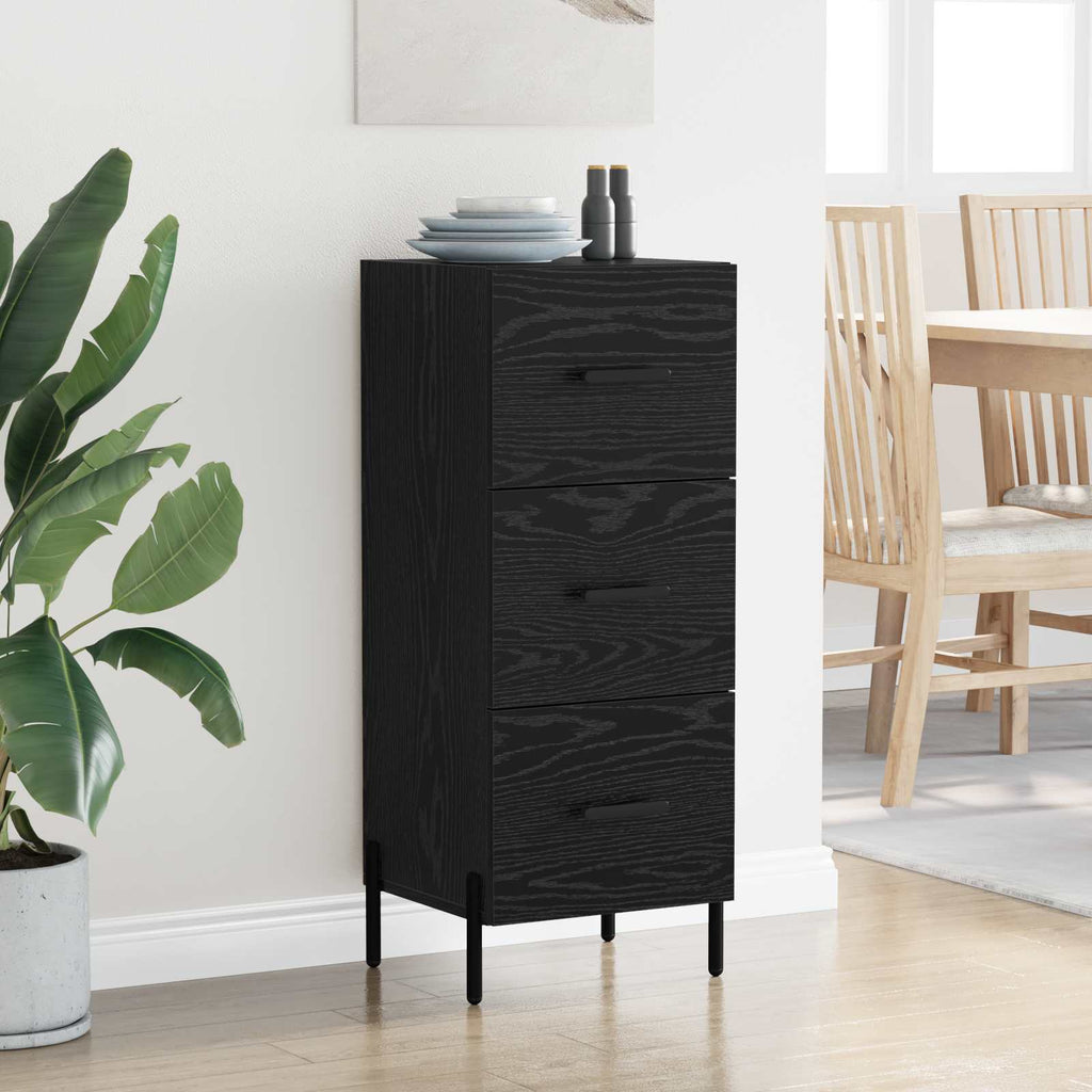 vidaXL Bufet Czarny dąb 34 x 34.5 x 90 cm Materiał drewnopochodny
