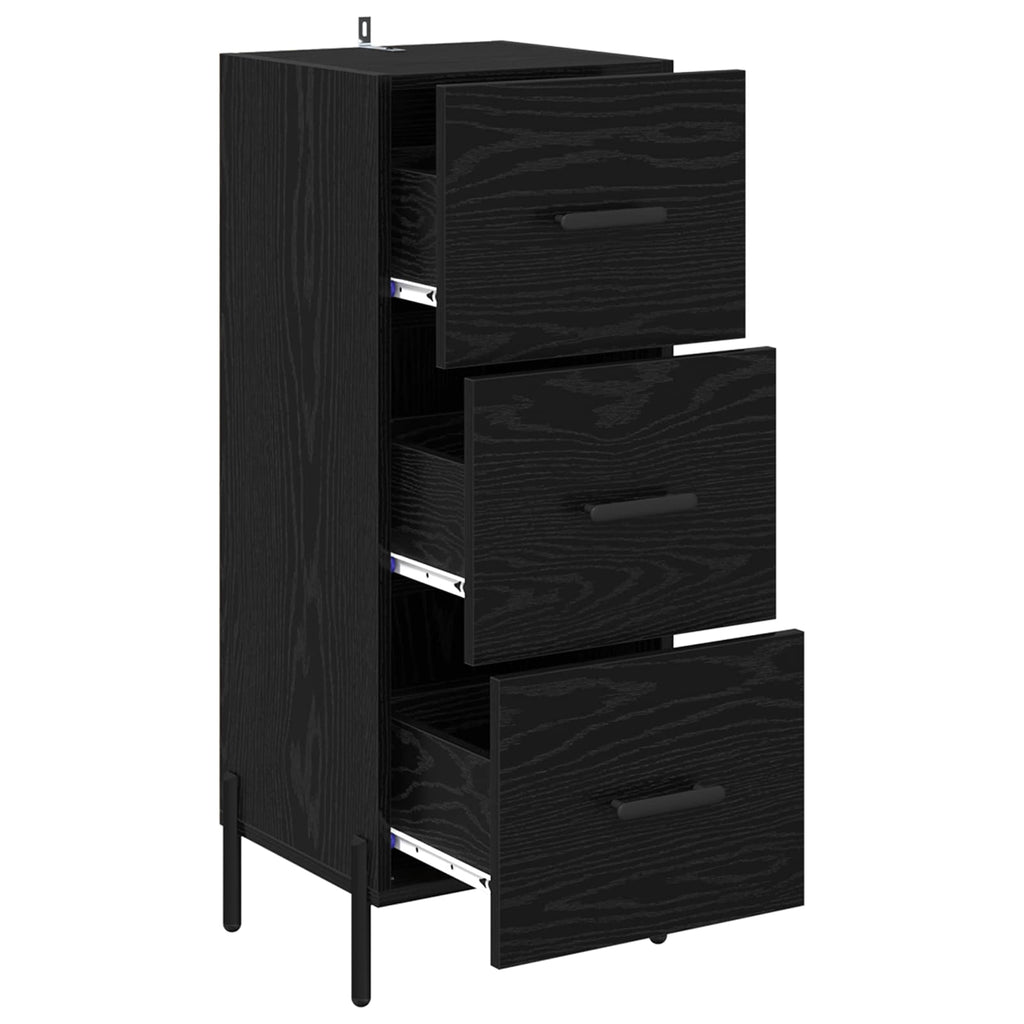 vidaXL Bufet Czarny dąb 34 x 34.5 x 90 cm Materiał drewnopochodny