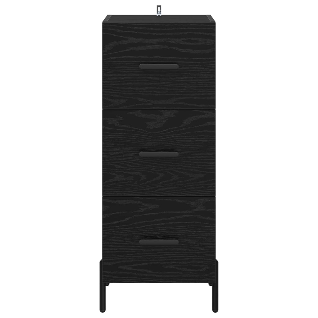 vidaXL Bufet Czarny dąb 34 x 34.5 x 90 cm Materiał drewnopochodny