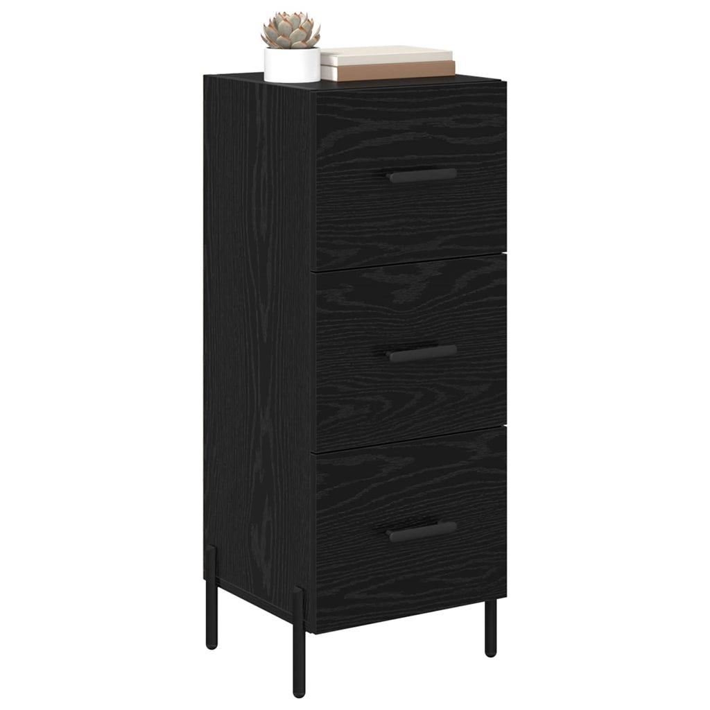 vidaXL Bufet Czarny dąb 34 x 34.5 x 90 cm Materiał drewnopochodny