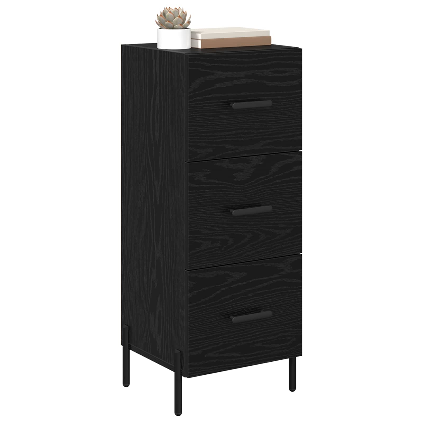 vidaXL Bufet Czarny dąb 34 x 34.5 x 90 cm Materiał drewnopochodny