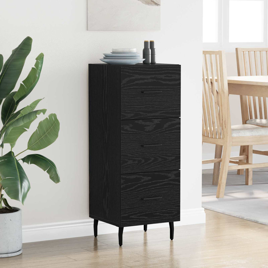 vidaXL Bufet Czarny dąb 34 x 34.5 x 90 cm Materiał drewnopochodny