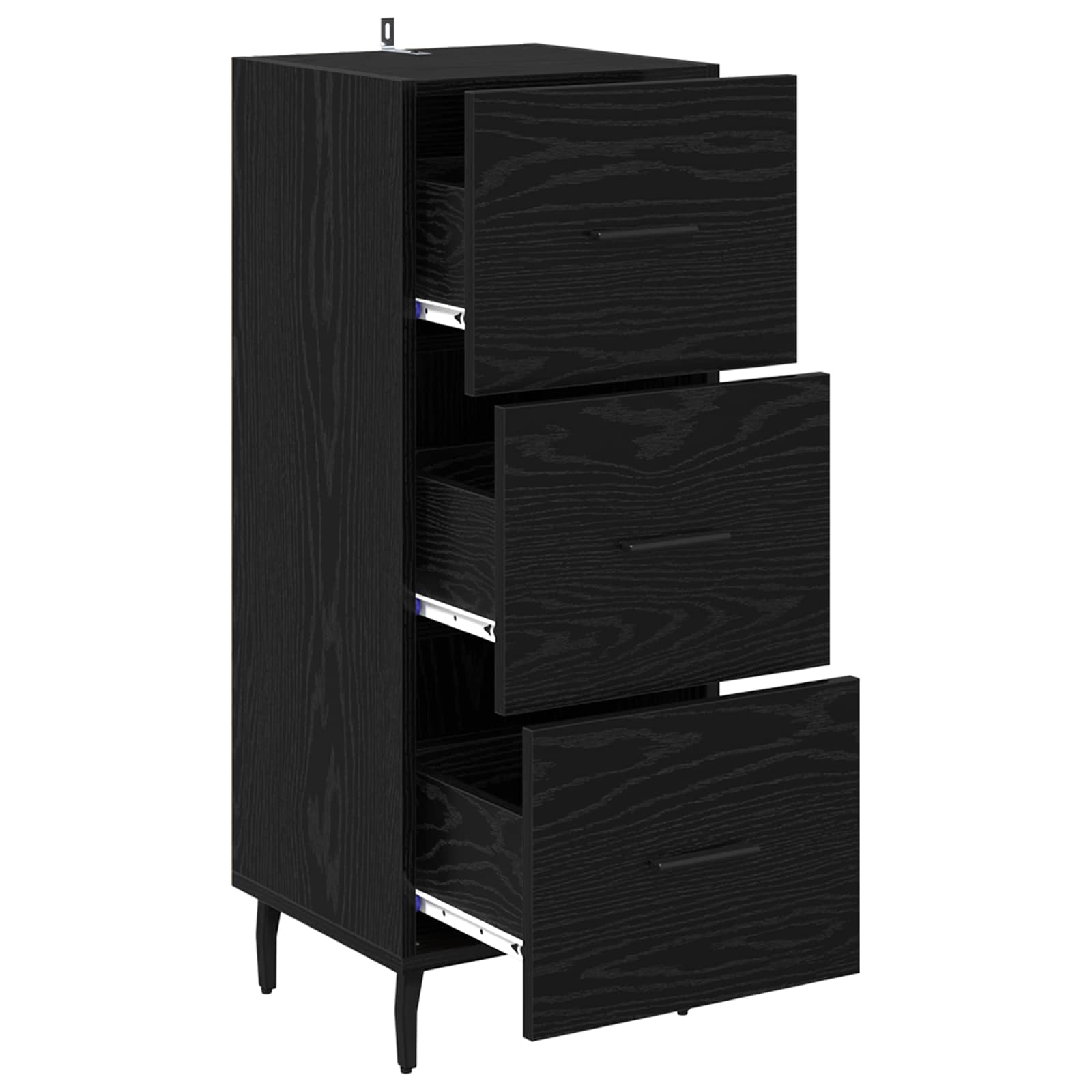 vidaXL Bufet Czarny dąb 34 x 34.5 x 90 cm Materiał drewnopochodny
