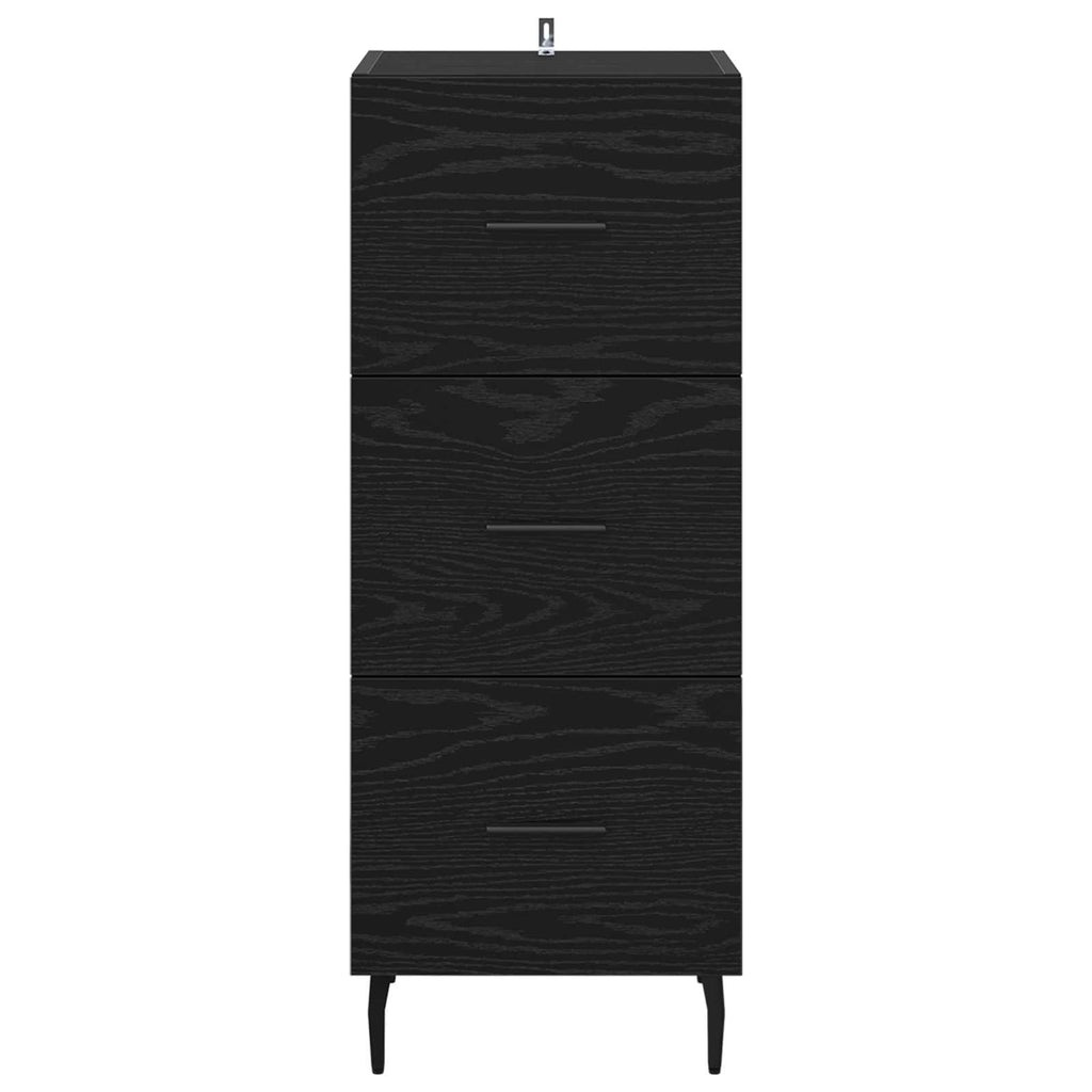 vidaXL Bufet Czarny dąb 34 x 34.5 x 90 cm Materiał drewnopochodny