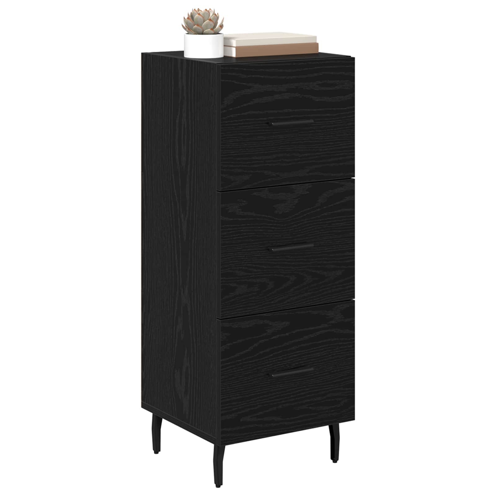 vidaXL Bufet Czarny dąb 34 x 34.5 x 90 cm Materiał drewnopochodny