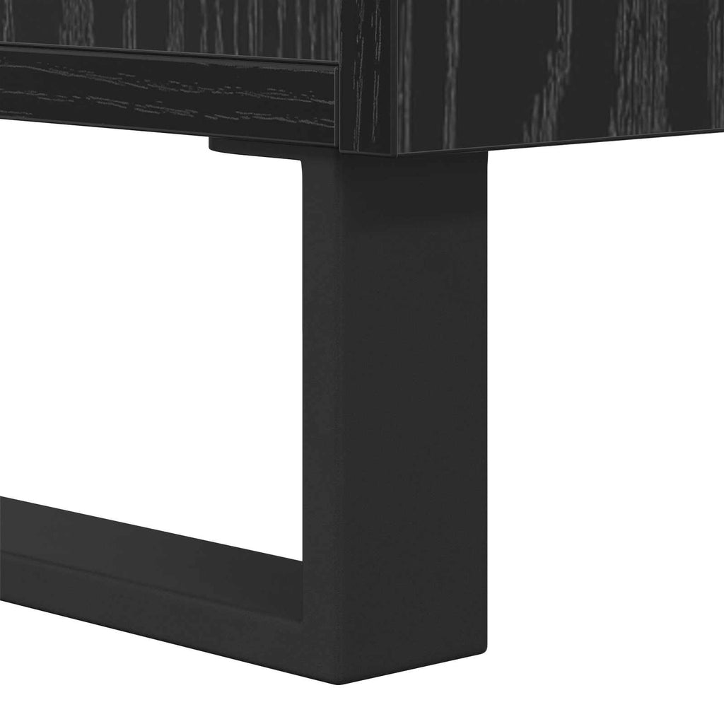 vidaXL Bufet Czarny Dąb 34,5 x 34 x 90 cm Drewno inżynieryjne i żelazo