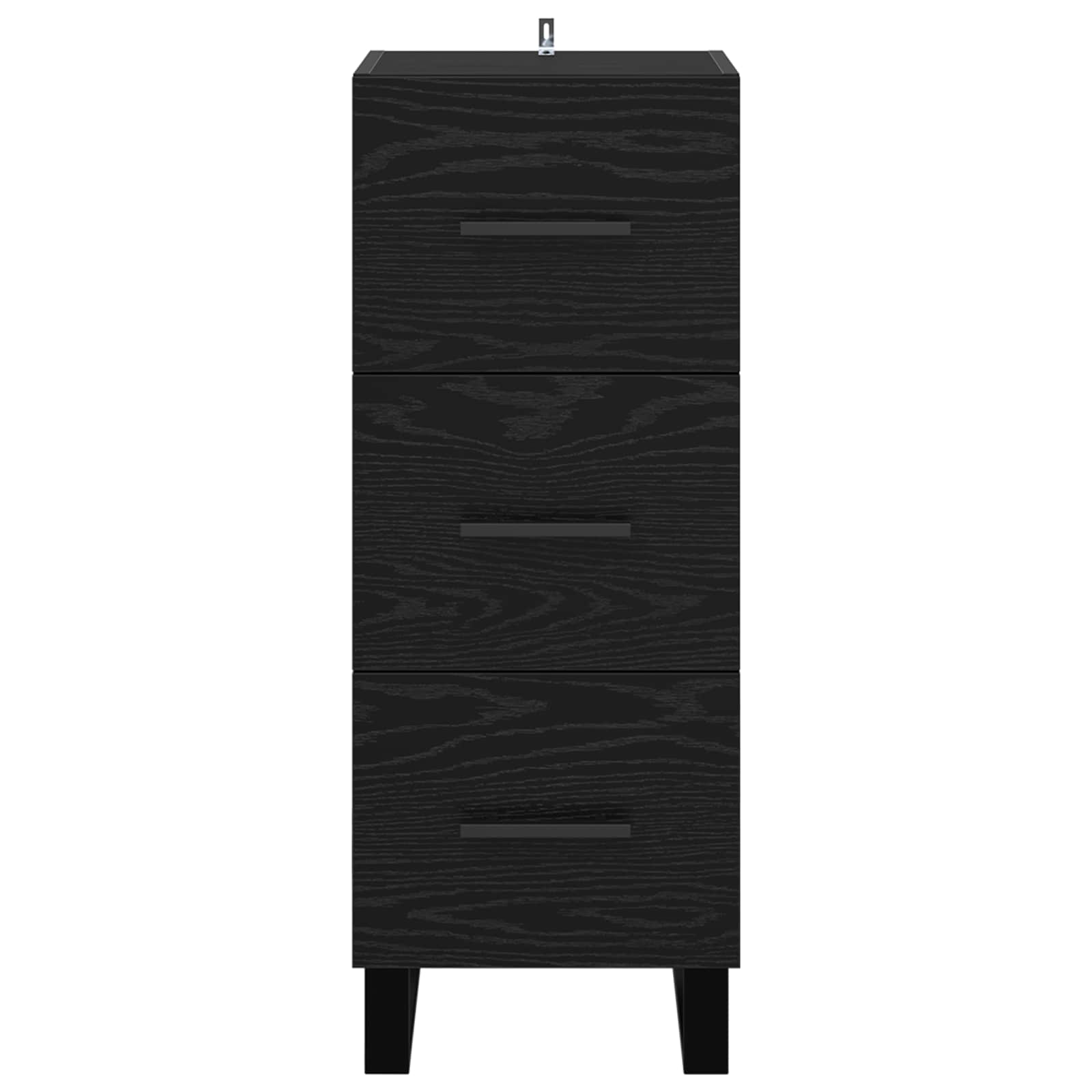 vidaXL Bufet Czarny Dąb 34,5 x 34 x 90 cm Drewno inżynieryjne i żelazo