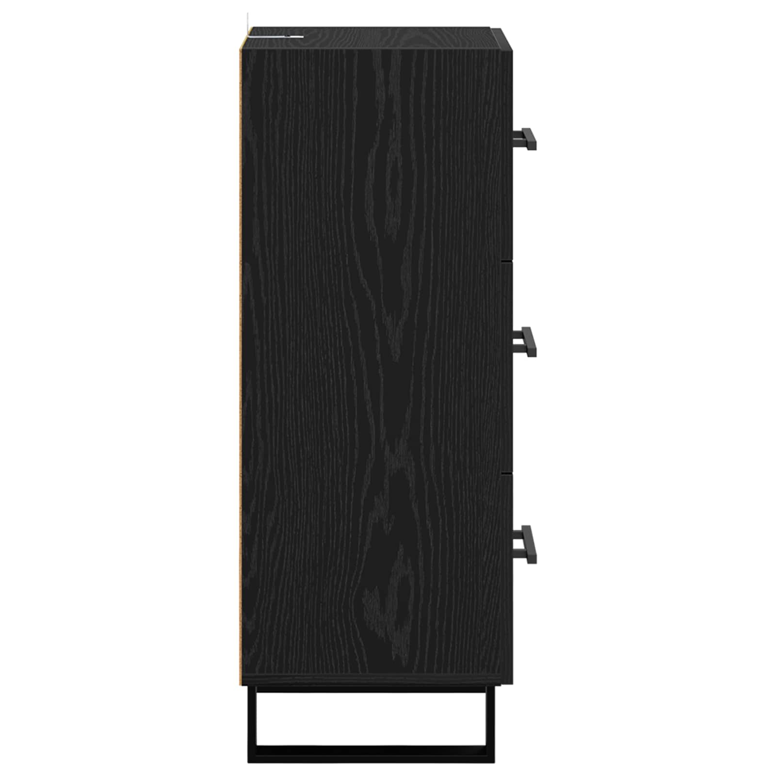vidaXL Bufet Czarny Dąb 34,5 x 34 x 90 cm Drewno inżynieryjne i żelazo