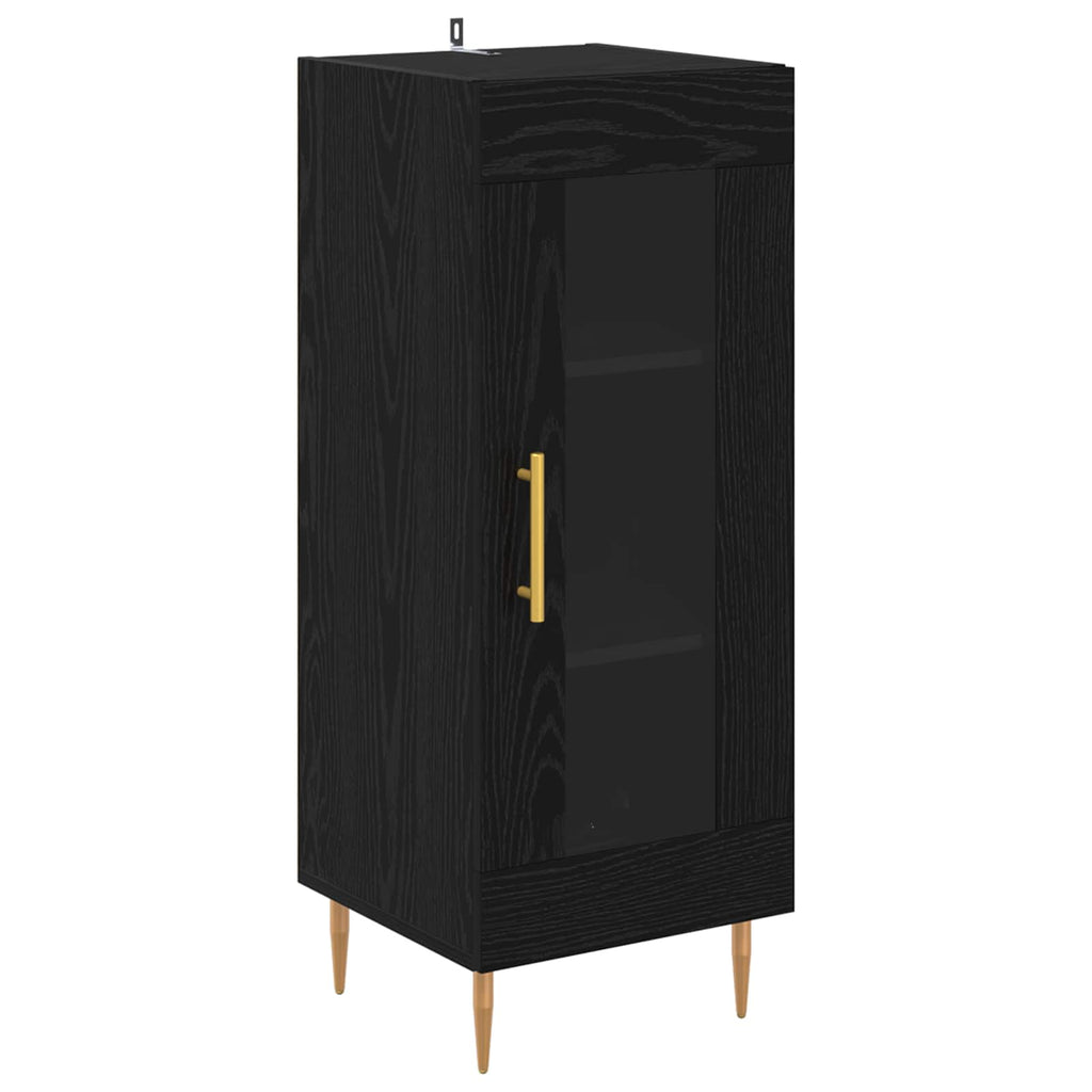 vidaXL Bufet Czarny dąb 34 x 34.5 x 90 cm Materiał drewnopochodny