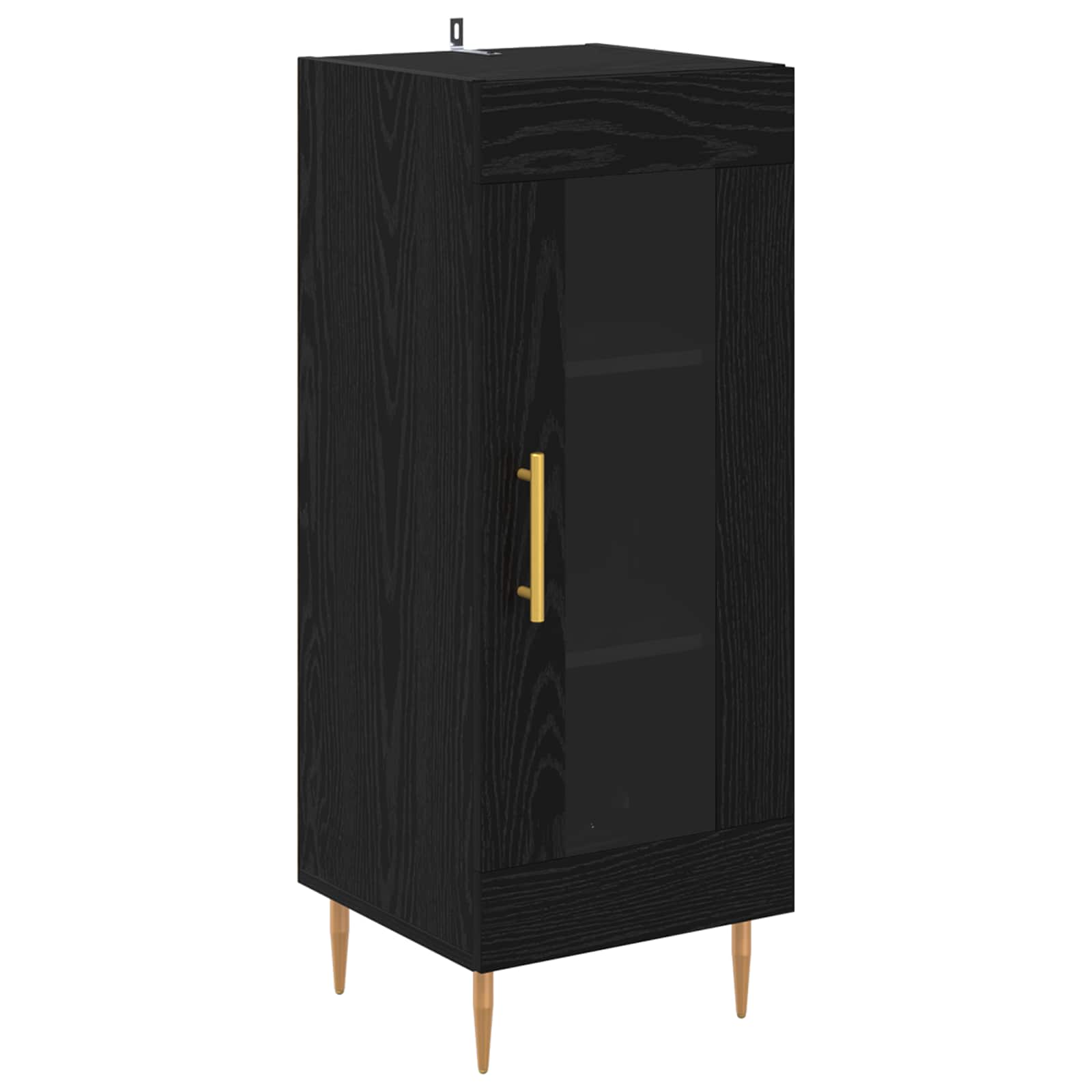 vidaXL Bufet Czarny dąb 34 x 34.5 x 90 cm Materiał drewnopochodny