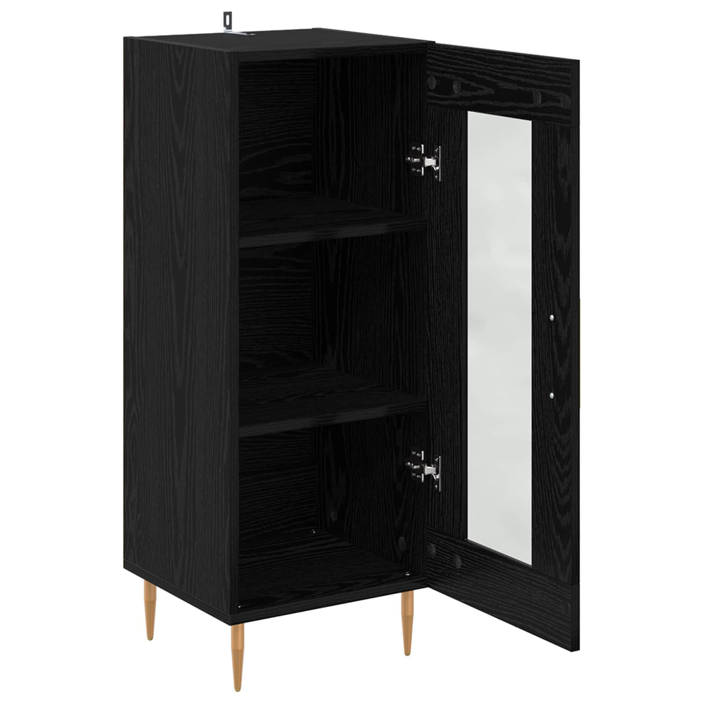vidaXL Bufet Czarny dąb 34 x 34.5 x 90 cm Materiał drewnopochodny