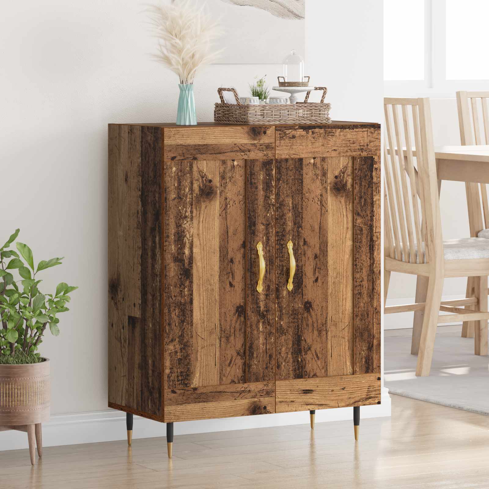 vidaXL Bufet Stare drewno 69,5 x 34 x 90 cm Materiał drewnopochodny