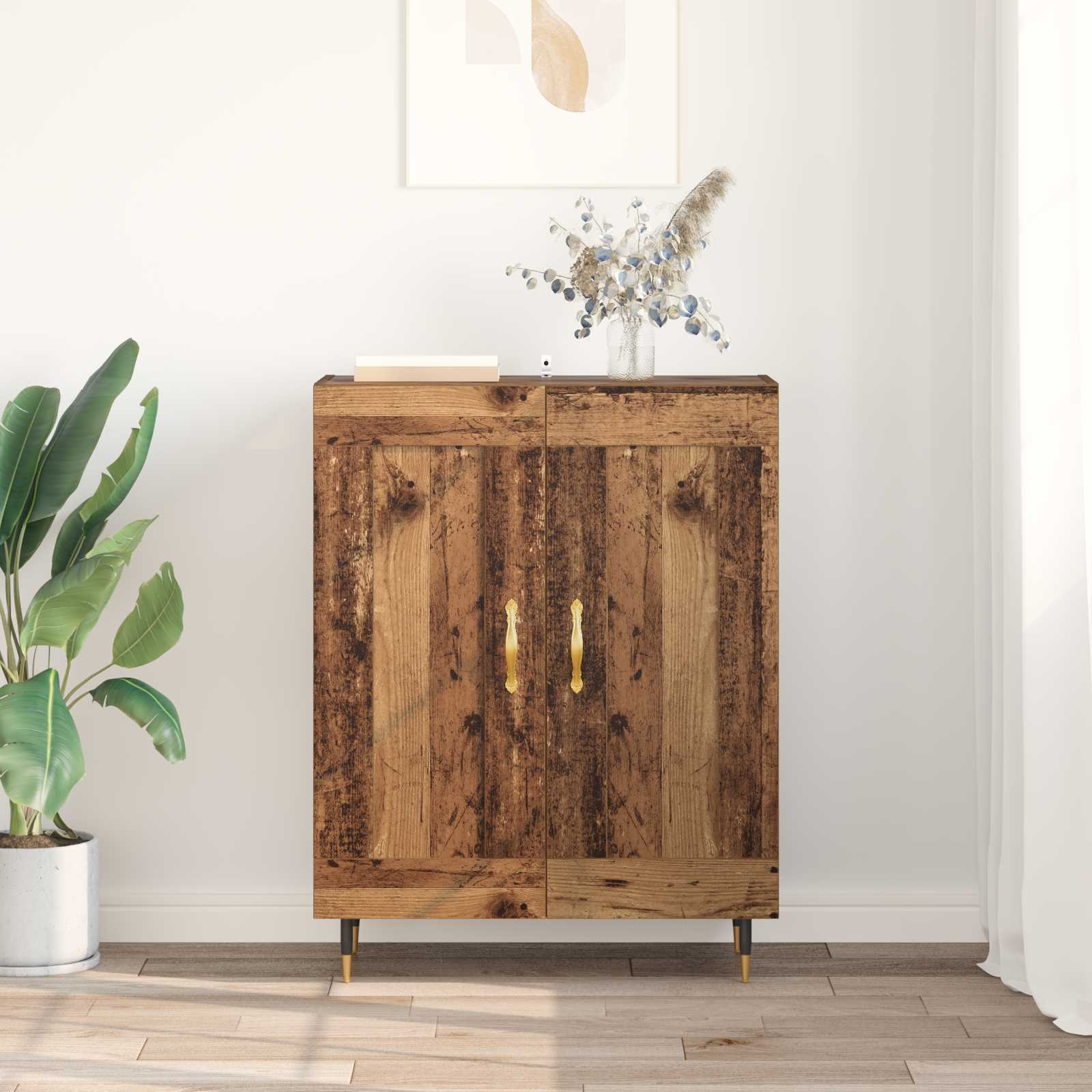 vidaXL Bufet Stare drewno 69,5 x 34 x 90 cm Materiał drewnopochodny