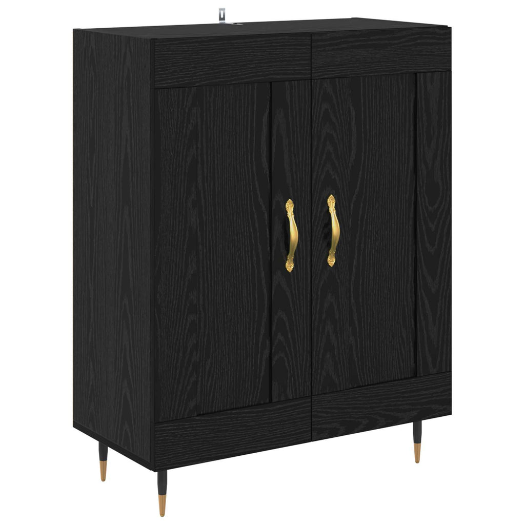 vidaXL Bufet Czarny Dąb 69,5 x 34 x 90 cm Materiał drewnopochodny