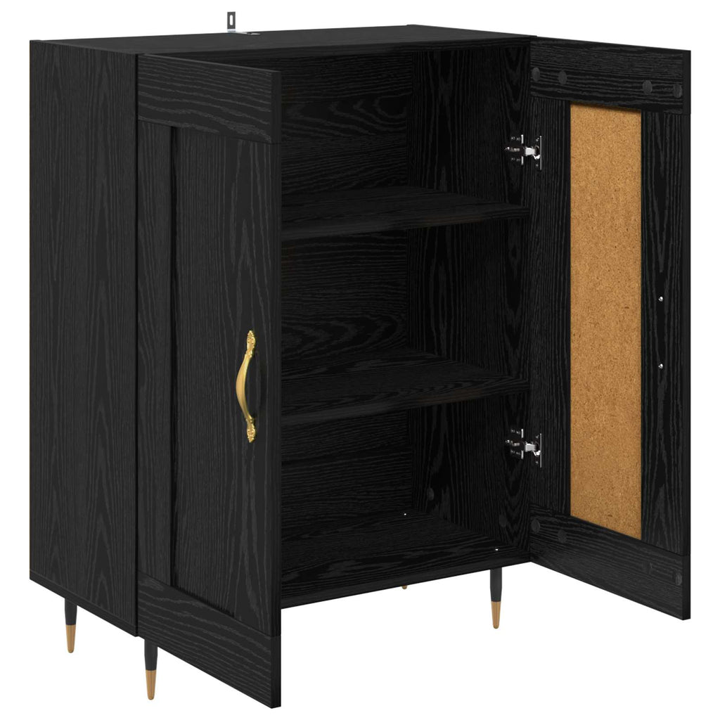 vidaXL Bufet Czarny Dąb 69,5 x 34 x 90 cm Materiał drewnopochodny