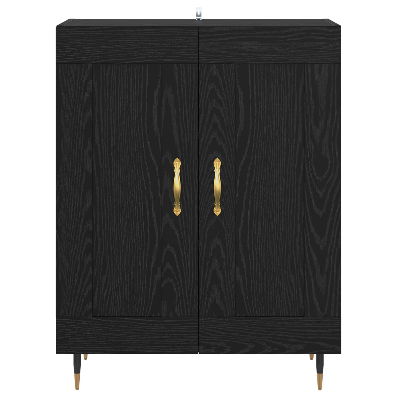 vidaXL Bufet Czarny Dąb 69,5 x 34 x 90 cm Materiał drewnopochodny