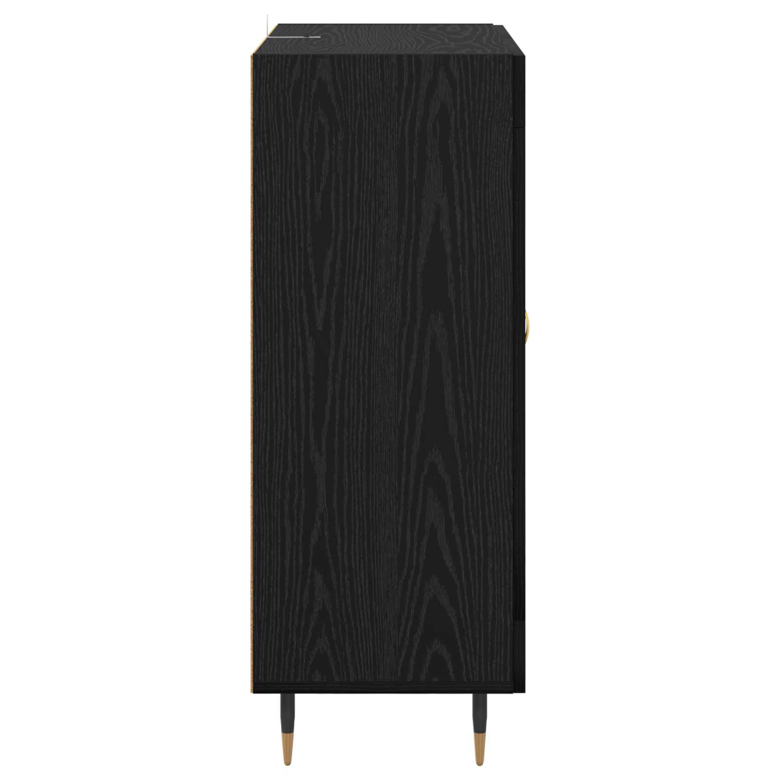 vidaXL Bufet Czarny Dąb 69,5 x 34 x 90 cm Materiał drewnopochodny