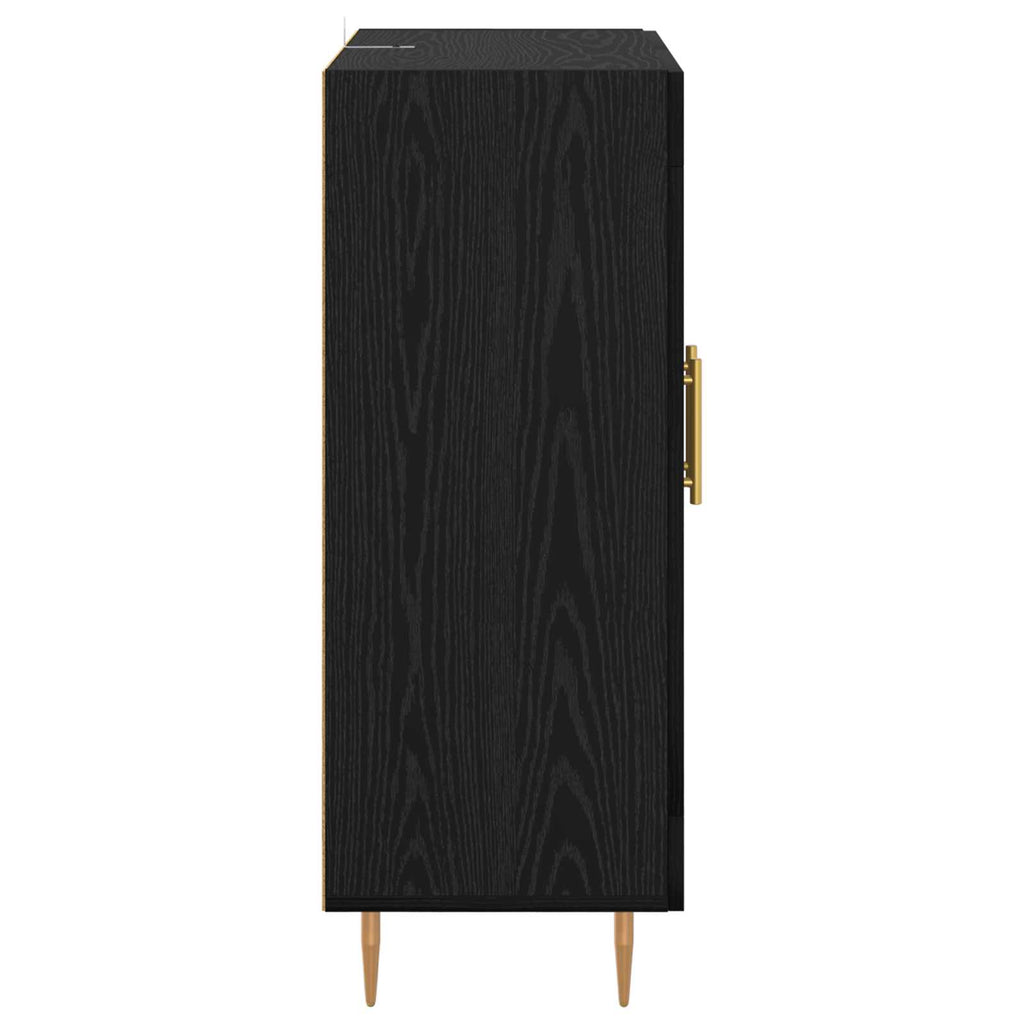 vidaXL Bufet Czarny Dąb 69,5 x 34 x 90 cm Drewno inżynieryjne i żelazo