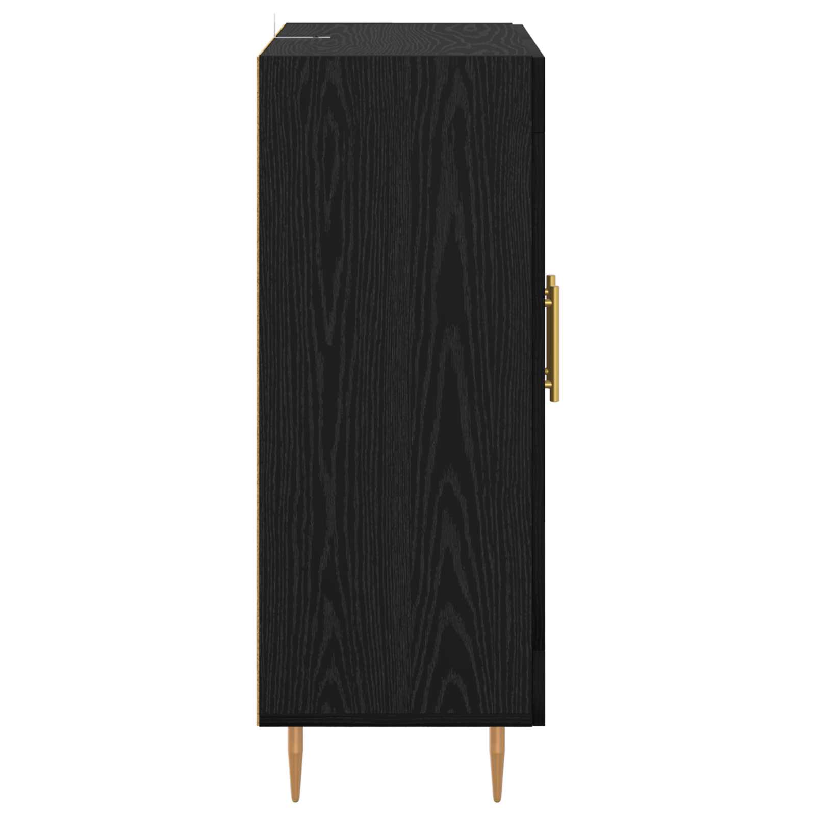 vidaXL Bufet Czarny Dąb 69,5 x 34 x 90 cm Drewno inżynieryjne i żelazo