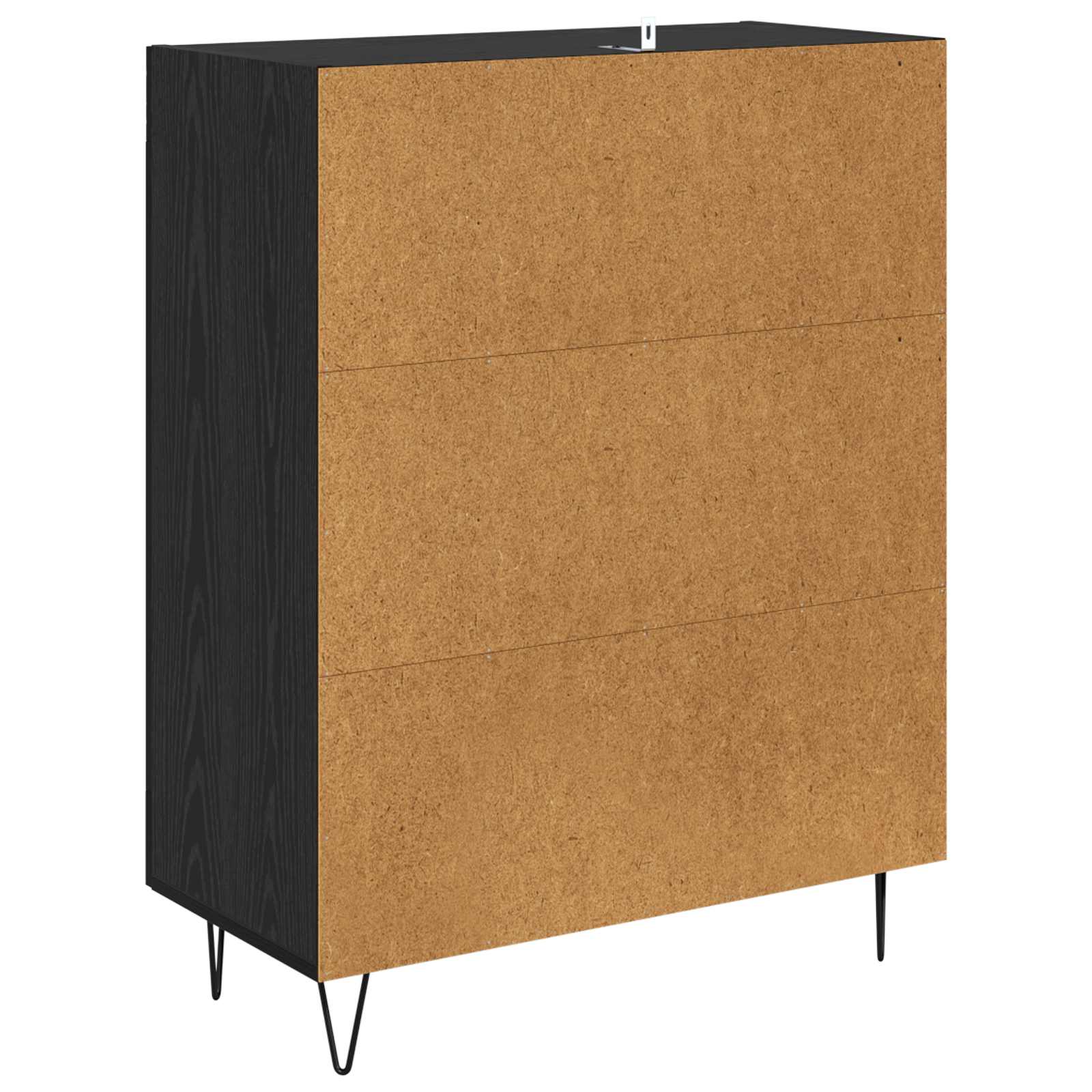 vidaXL Bufet Czarny Dąb 69,5 x 34 x 90 cm Drewno inżynieryjne i żelazo