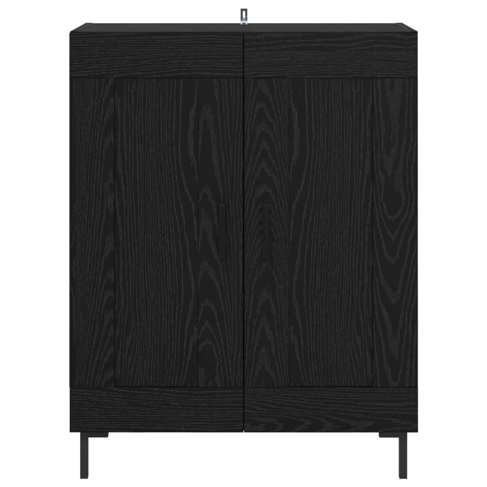 vidaXL Bufet Czarny Dąb 69,5 x 34 x 90 cm Drewno inżynieryjne i żelazo