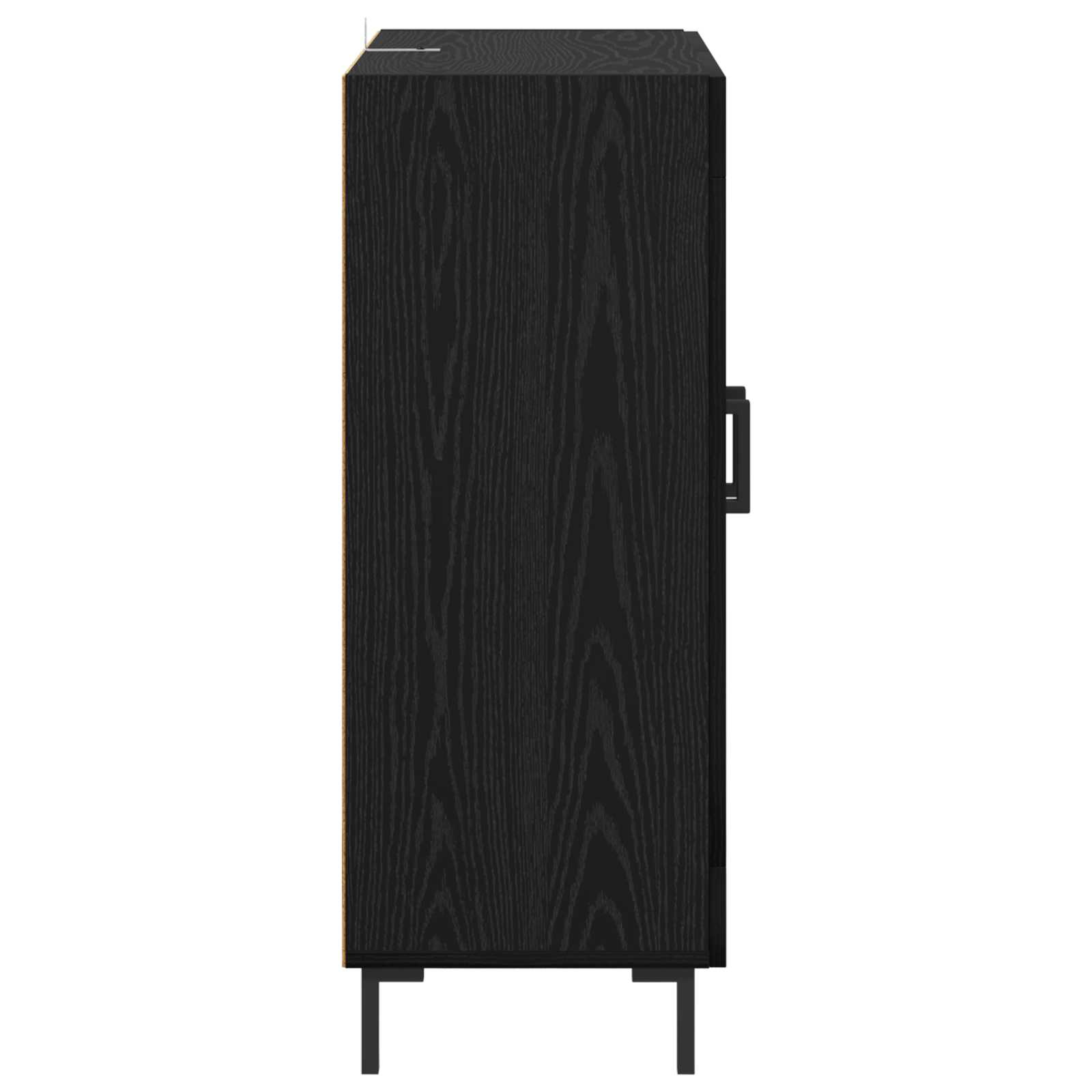 vidaXL Bufet Czarny Dąb 69,5 x 34 x 90 cm Drewno inżynieryjne i żelazo