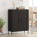 vidaXL Bufet Czarny Dąb 69,5 x 34 x 90 cm Drewno inżynieryjne i żelazo