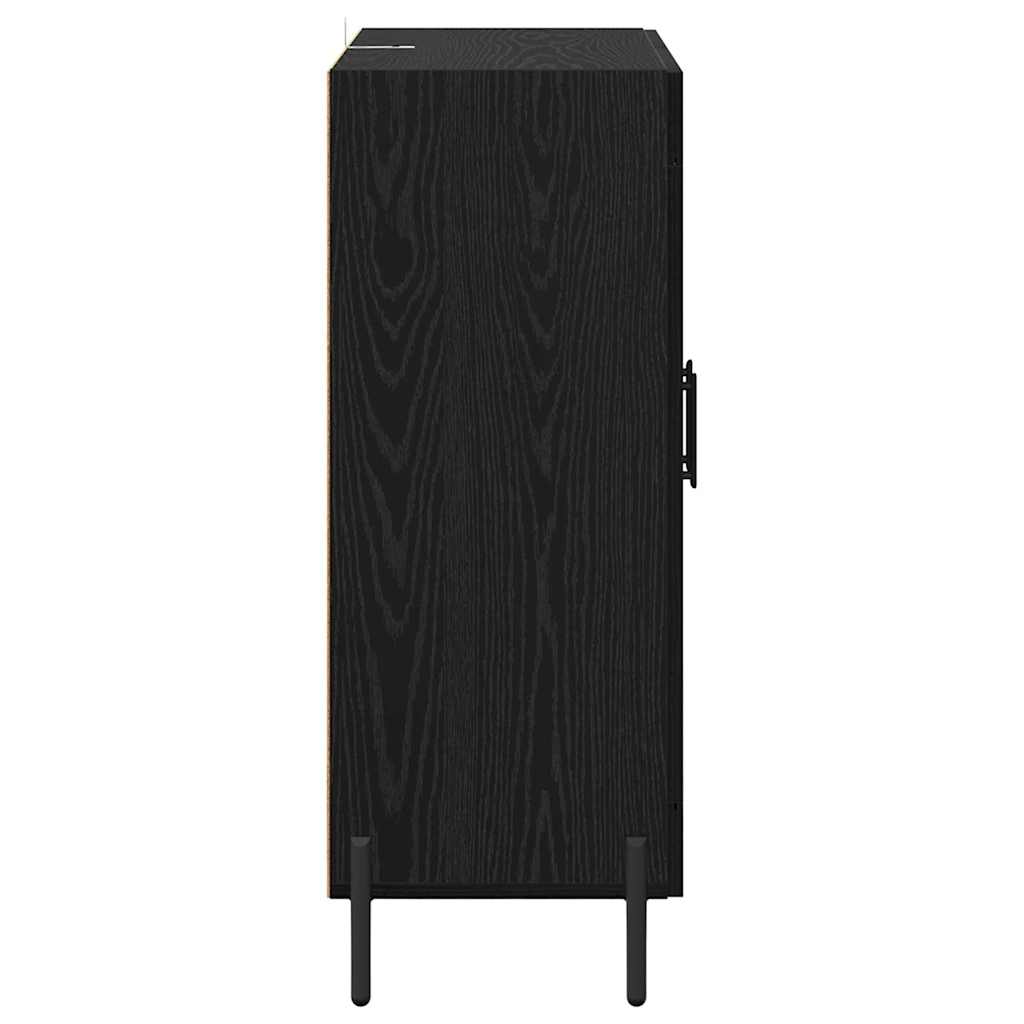 vidaXL Bufet Czarny Dąb 69,5 x 34 x 90 cm Drewno inżynieryjne i żelazo