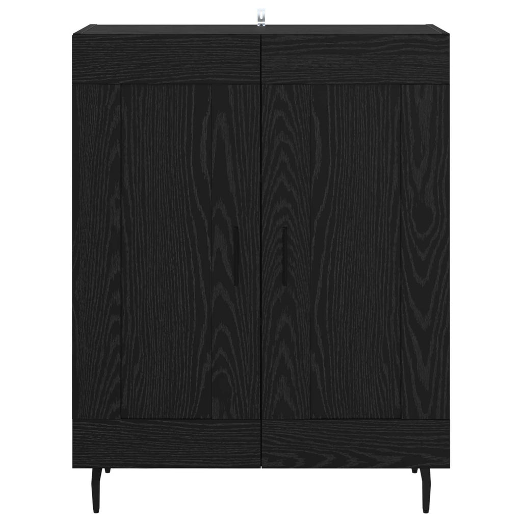 vidaXL Bufet Czarny Dąb 69,5 x 34 x 90 cm Drewno inżynieryjne i żelazo